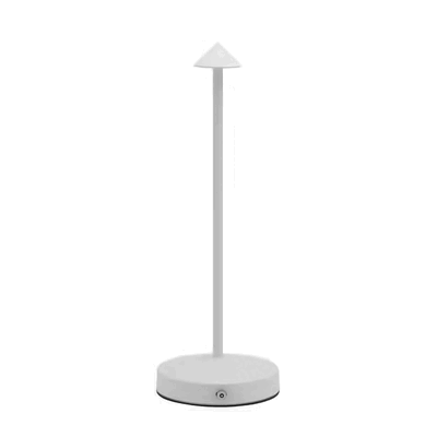 Akumulátorová stolní lampička ANGELINA-W, malý klobouček - 300 x 105 x 105 mm - bílá - 1