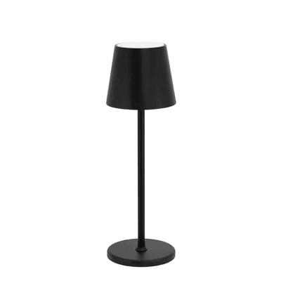 Akumulátorová stolní lampička FELINE-B, kulatý klobouček - 380 x 110 x 110 mm - černá - 1