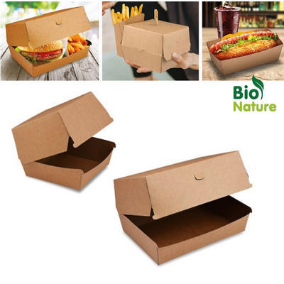 Box na burger nepromastitelný hnědý, 11 x 11 x 9 cm - 200 ks/bal