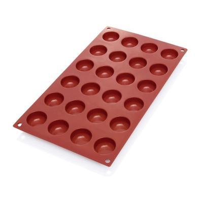 Forma Amarettini červený silikon, 24 důlků - 3,5 x 1,5 cm