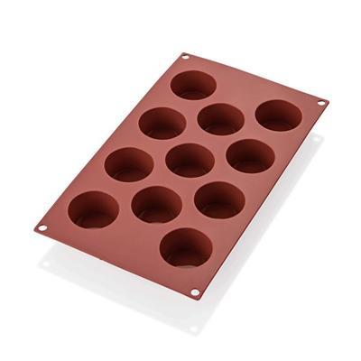 Forma Muffin červený silikon, 6 důlků - 6,5 x 3,5 cm