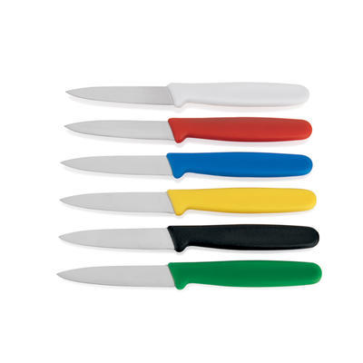 Nůž loupací s barevnou rukojetí HACCP, černá - 8 cm
