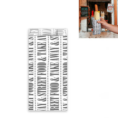 Papírový sáček nepromastitelný na párek v rohlíku, 8+4 x 17 cm - 300 ks