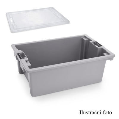 Přepravní a skladovací box šedý, 55 x 40 x 37,5 cm - 66 x 45 x 38,5 cm - box bez víka - 1