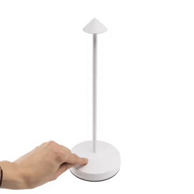 Akumulátorová stolní lampička ANGELINA-W, malý klobouček - 300 x 105 x 105 mm - bílá - 2