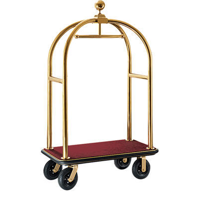 Recepční vozík Luxury, barva zlatá/bordó - 110 x 62 x 190 cm - 2