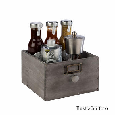 Box dřevěný šuplík Vintage, 18,5 x 18,5 x 11 cm - 3