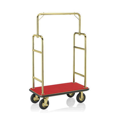 Recepční vozík Boutique, barva zlatá/červená - 113 x 62 x 183 cm - 3