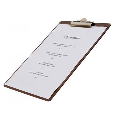 Desky s klipem dřevěné, tmavá bříza - 32 x 22 x 0,3 cm - 4